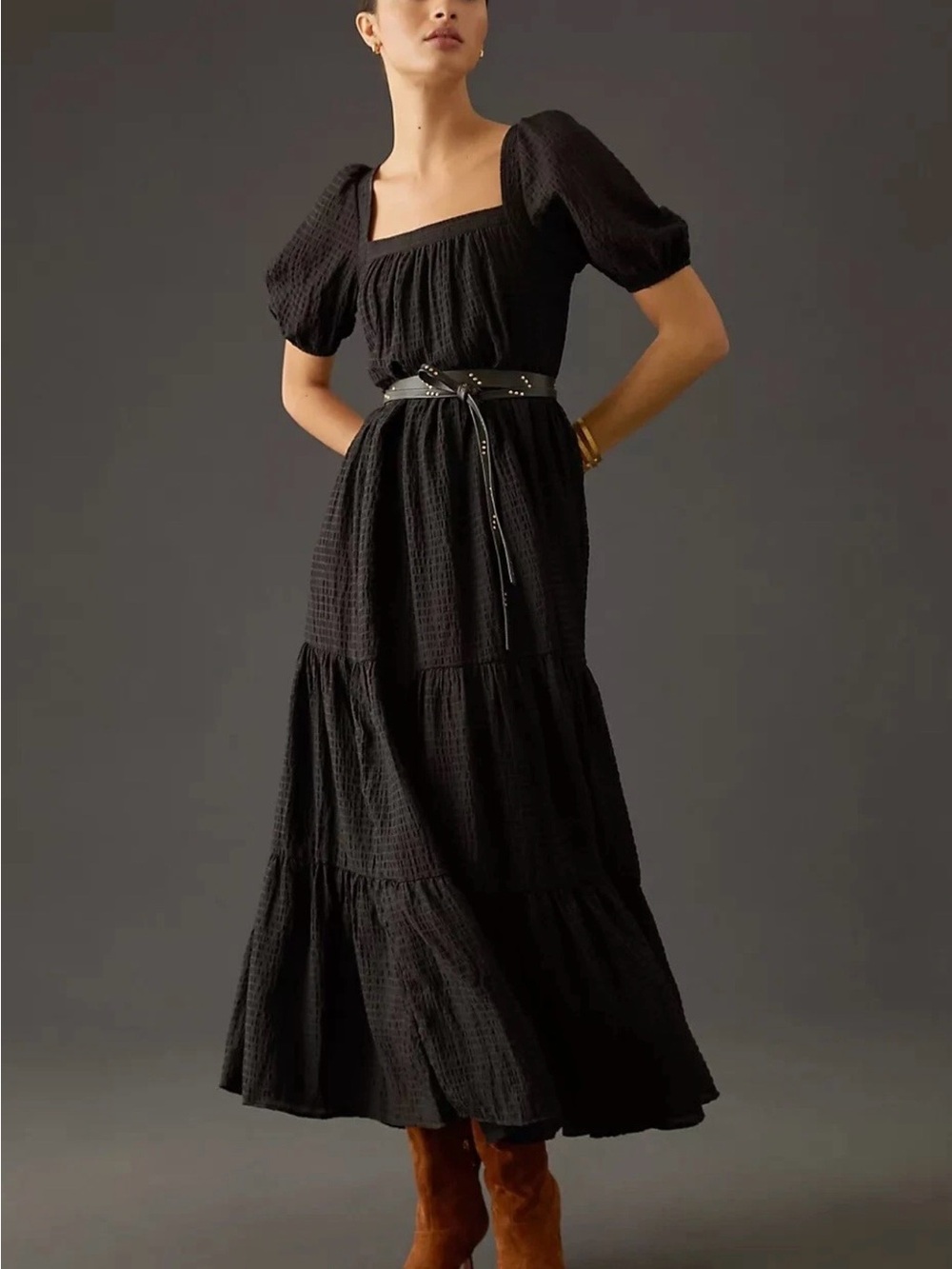 By anthropology Puff-Sleeve Tiered Maxi Dress - Women Xs